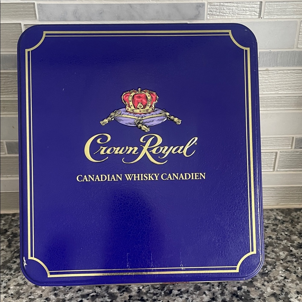 Vintage Crown Royal Blue Tin Box - 90s - Picture 2 of 16